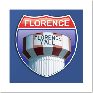 Florence Y'all Water Tower Interstate Sign Posters and Art